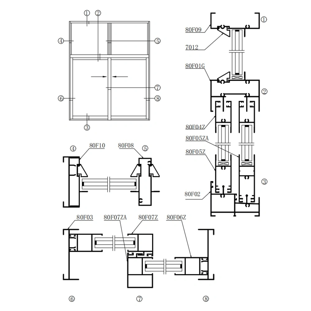 Ventana corredera 80F